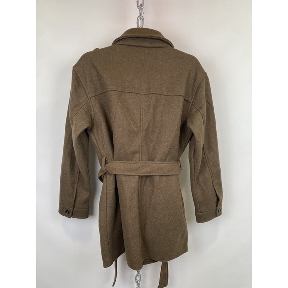 7 FOR ALL MANKIND BROWN WOOL TIE WAIST JACKET SIZE MEDIUM - Picture 7 of 11